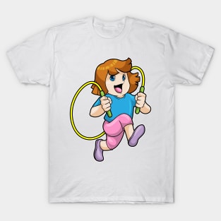 Girl at Fitness with Skipping rope T-Shirt